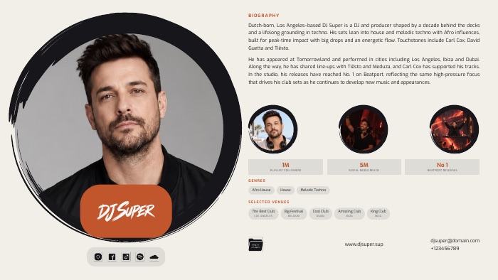 Full circular landscape EPK design, shown without cropping.